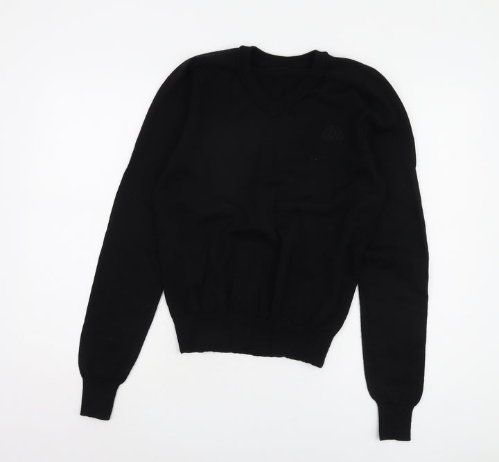 883 Police Women's Black Pullover Jumper, Size 2, V-Neck