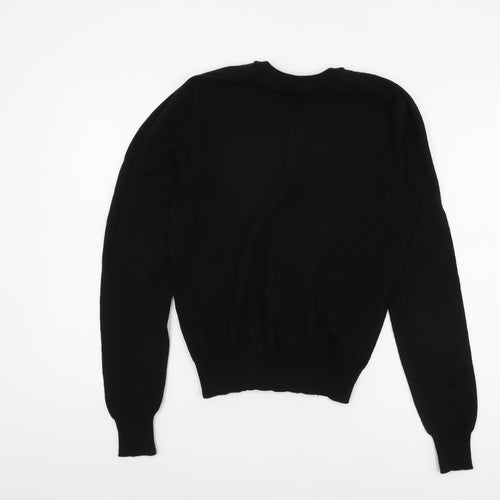 883 Police Women's Black Pullover Jumper, Size 2, V-Neck