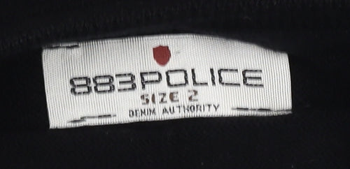 883 Police Women's Black Pullover Jumper, Size 2, V-Neck