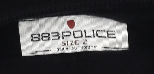 883 Police Women's Black Pullover Jumper, Size 2, V-Neck