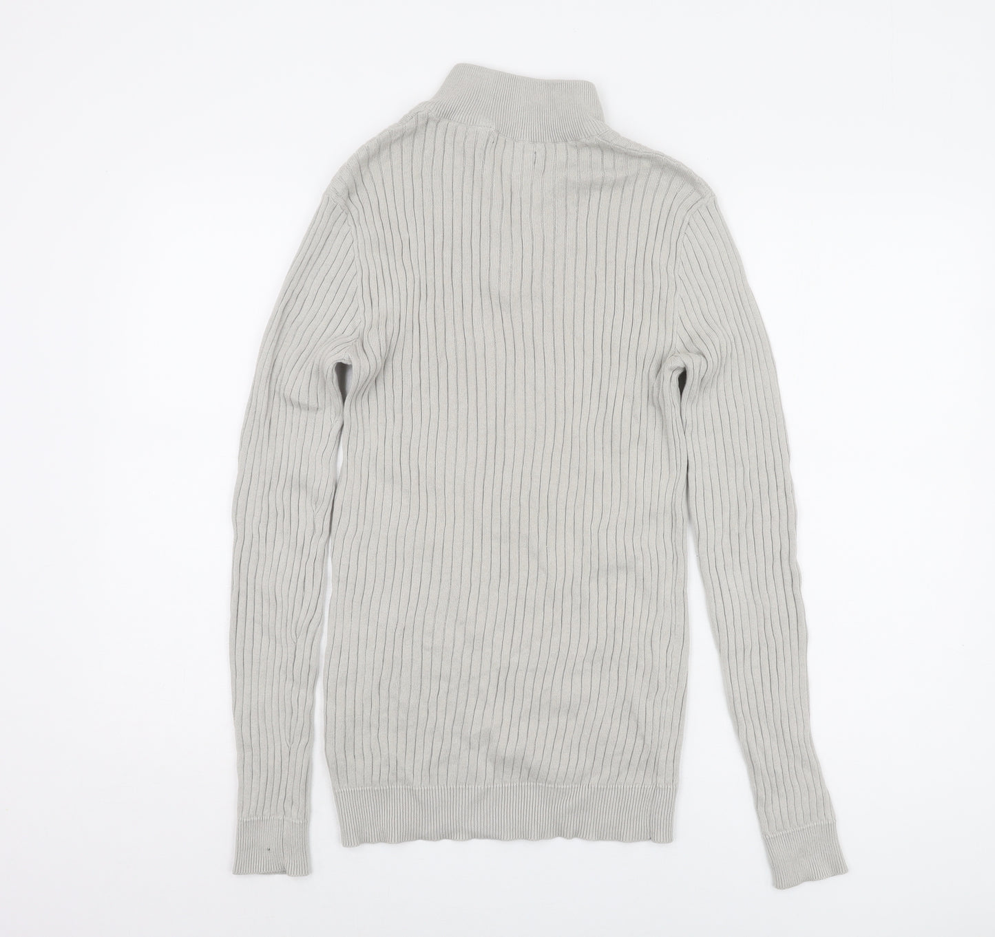 Brave Soul Men's Grey High Neck Jumper, Size S