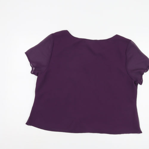 BerkertEx Women's Purple Beaded Embroidered Blouse