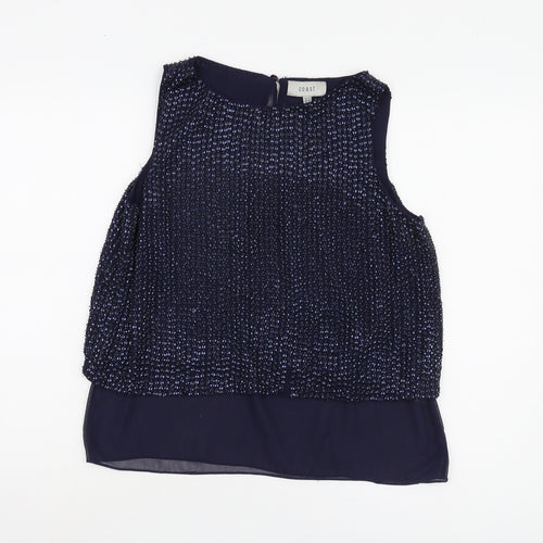 Coast Women's Blue Beaded Blouse Size 12