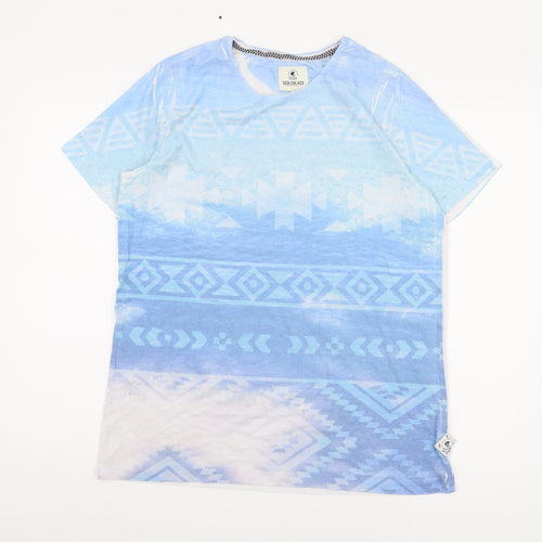 SoulCal Men's Blue Geometric Print T-Shirt Size L