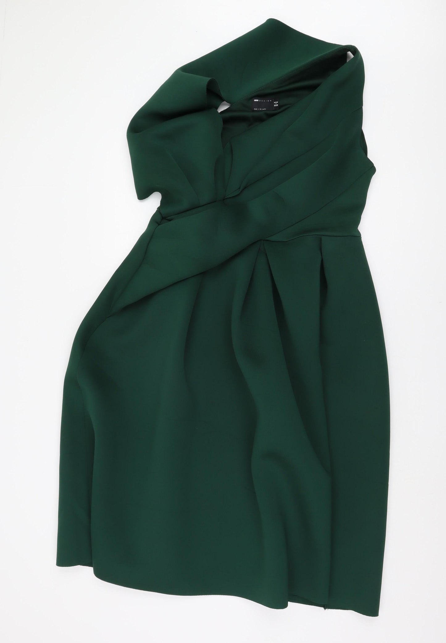 ASOS DESIGN Women's Green One-Shoulder Dress, Size 16