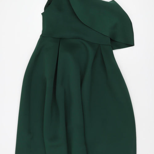 ASOS DESIGN Women's Green One-Shoulder Dress, Size 16
