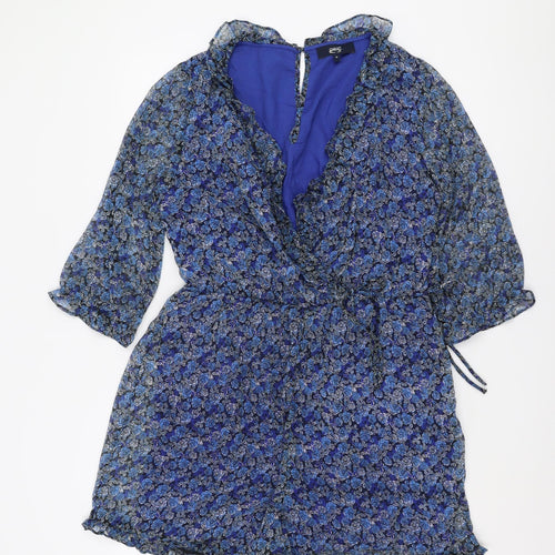 Next Women's Blue Floral Playsuit Size 12