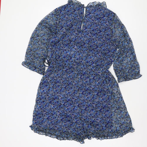 Next Women's Blue Floral Playsuit Size 12