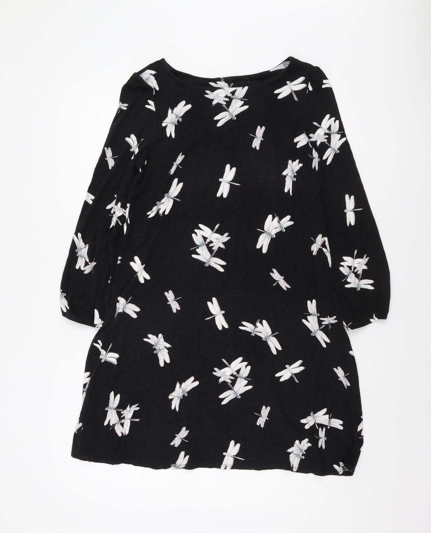 Wallis Women's Black Animal Print Dress Size 14