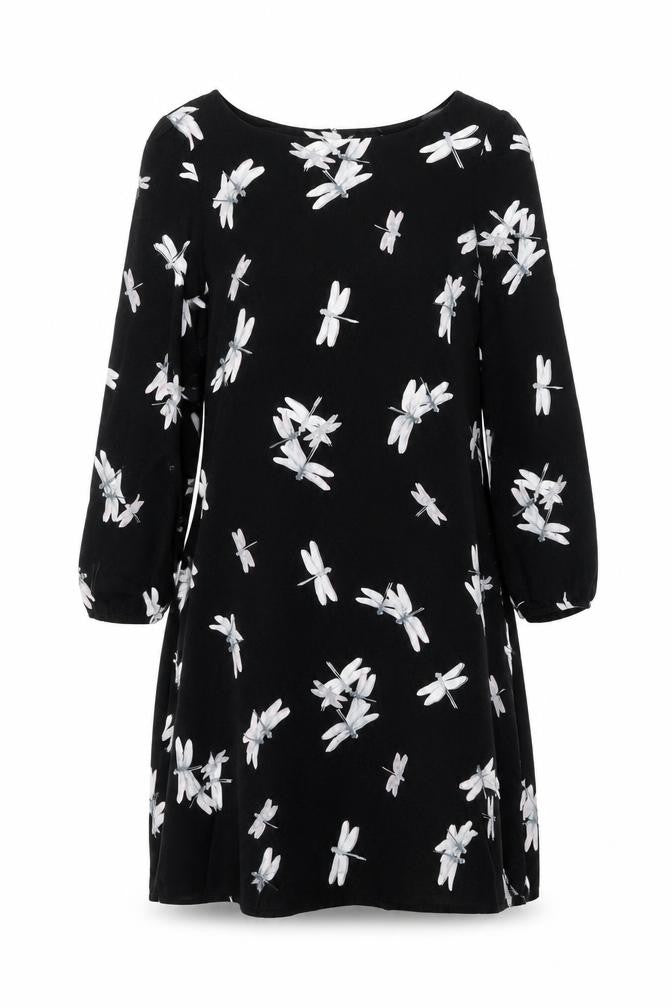 Front view of Wallis Women's Black Animal Print Dress, size 14