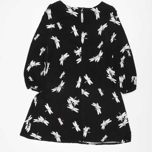 Wallis Women's Black Animal Print Dress Size 14