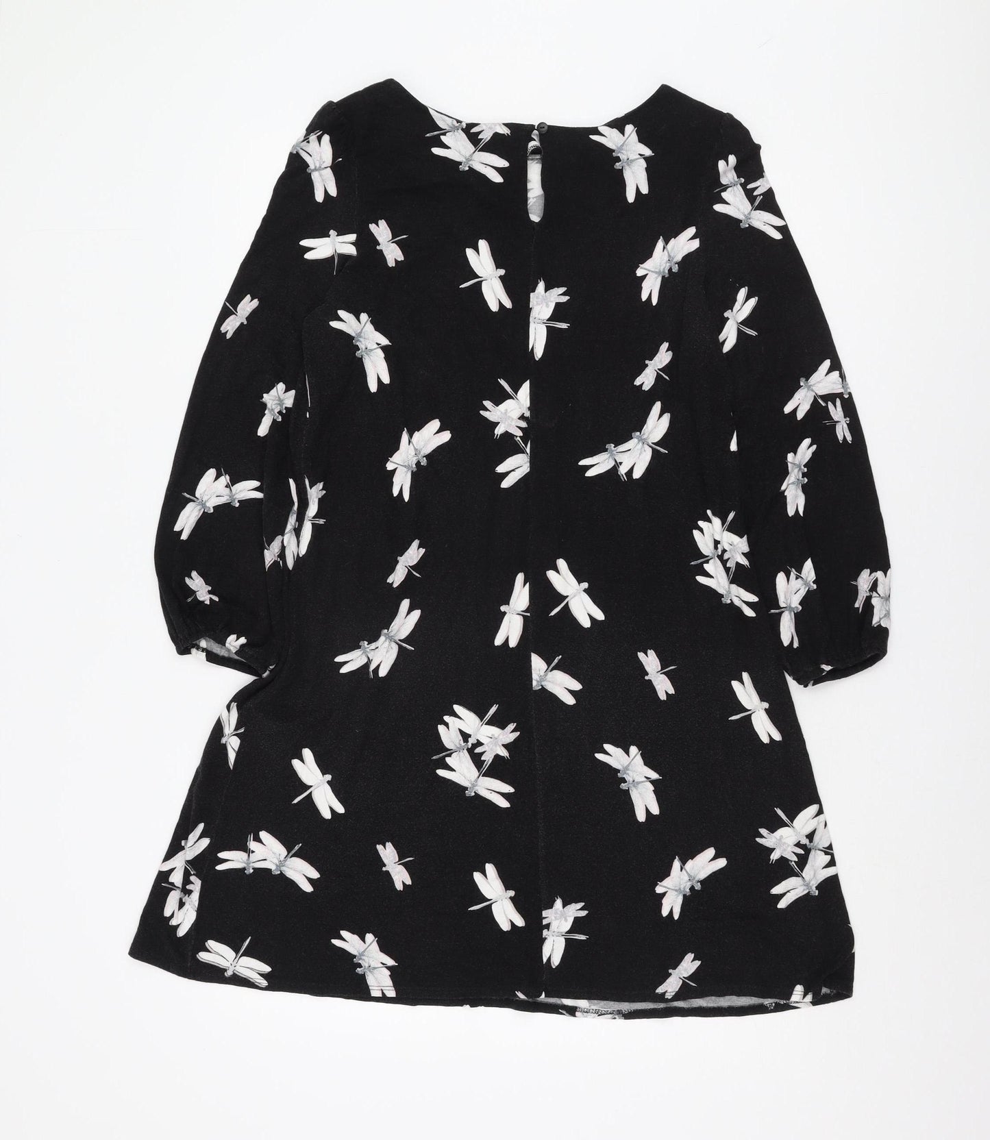 Wallis Women's Black Animal Print Dress Size 14