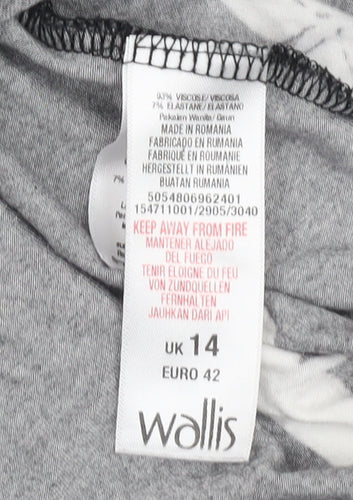 Wallis Women's Black Animal Print Dress Size 14