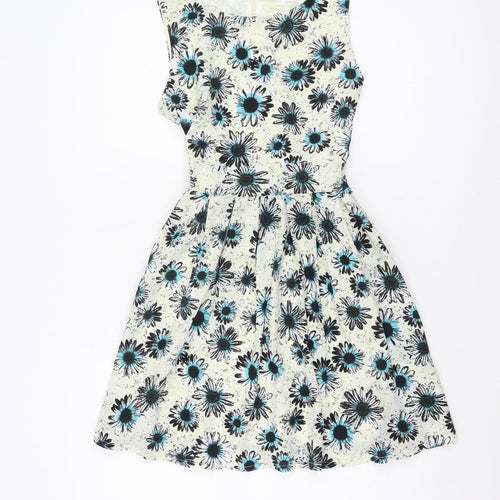 Tenki Women's Multicoloured Floral A-Line Dress - Size 8