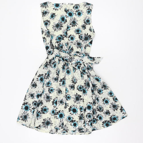 Tenki Women's Multicoloured Floral A-Line Dress - Size 8