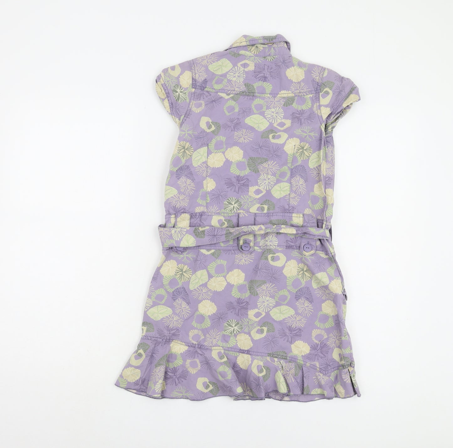 Matalan Girls Purple Floral Shirt Dress, Size 8-9 Years