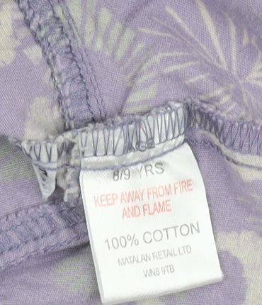 Matalan Girls Purple Floral Shirt Dress, Size 8-9 Years