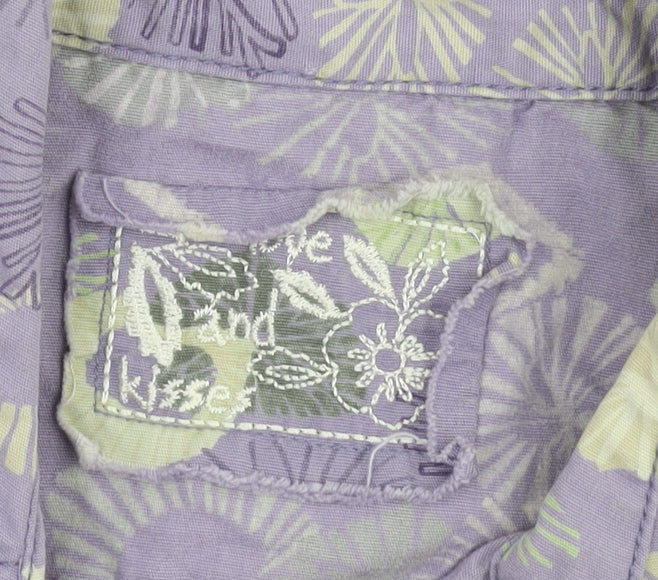 Matalan Girls Purple Floral Shirt Dress, Size 8-9 Years