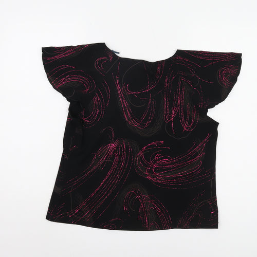 FOSBY Women's Black V-Neck Top Size 16
