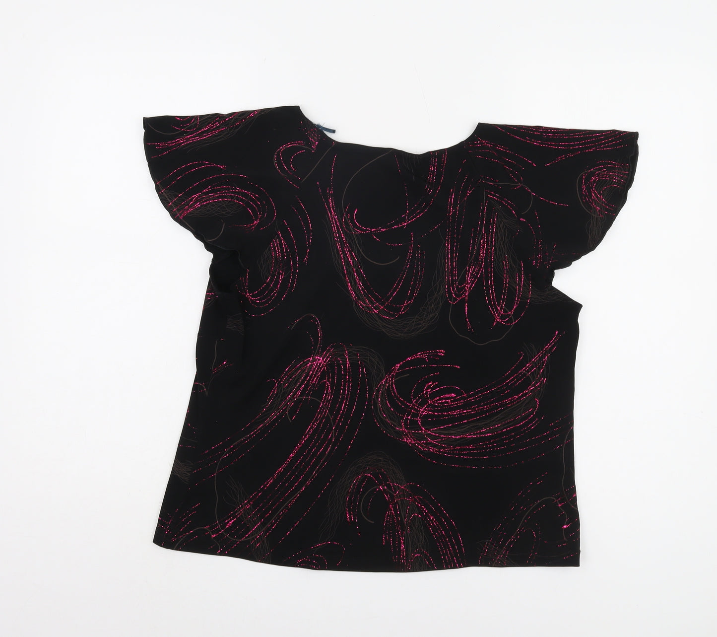 FOSBY Women's Black V-Neck Top Size 16