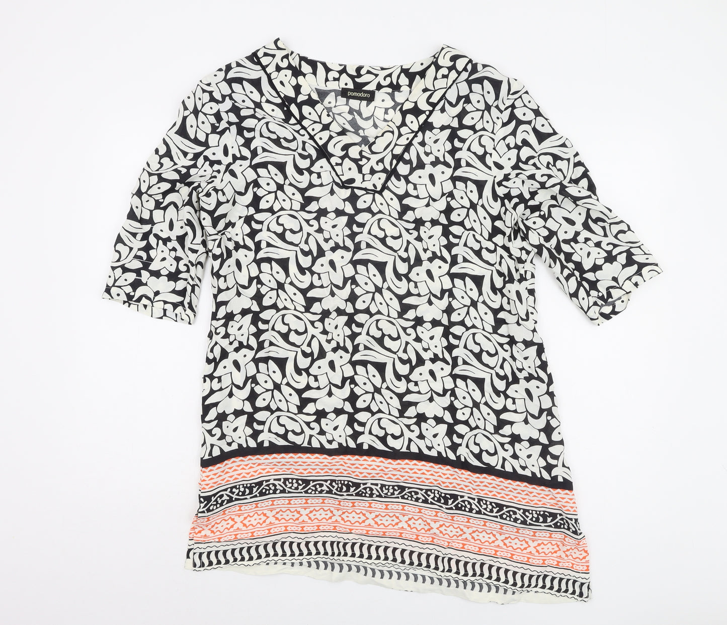 Pomodoro Women's Multicoloured Floral Tunic Blouse Size 14