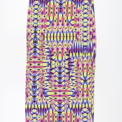Boohoo Women's Geometric Midi Dress - Size 8 Multicolour
