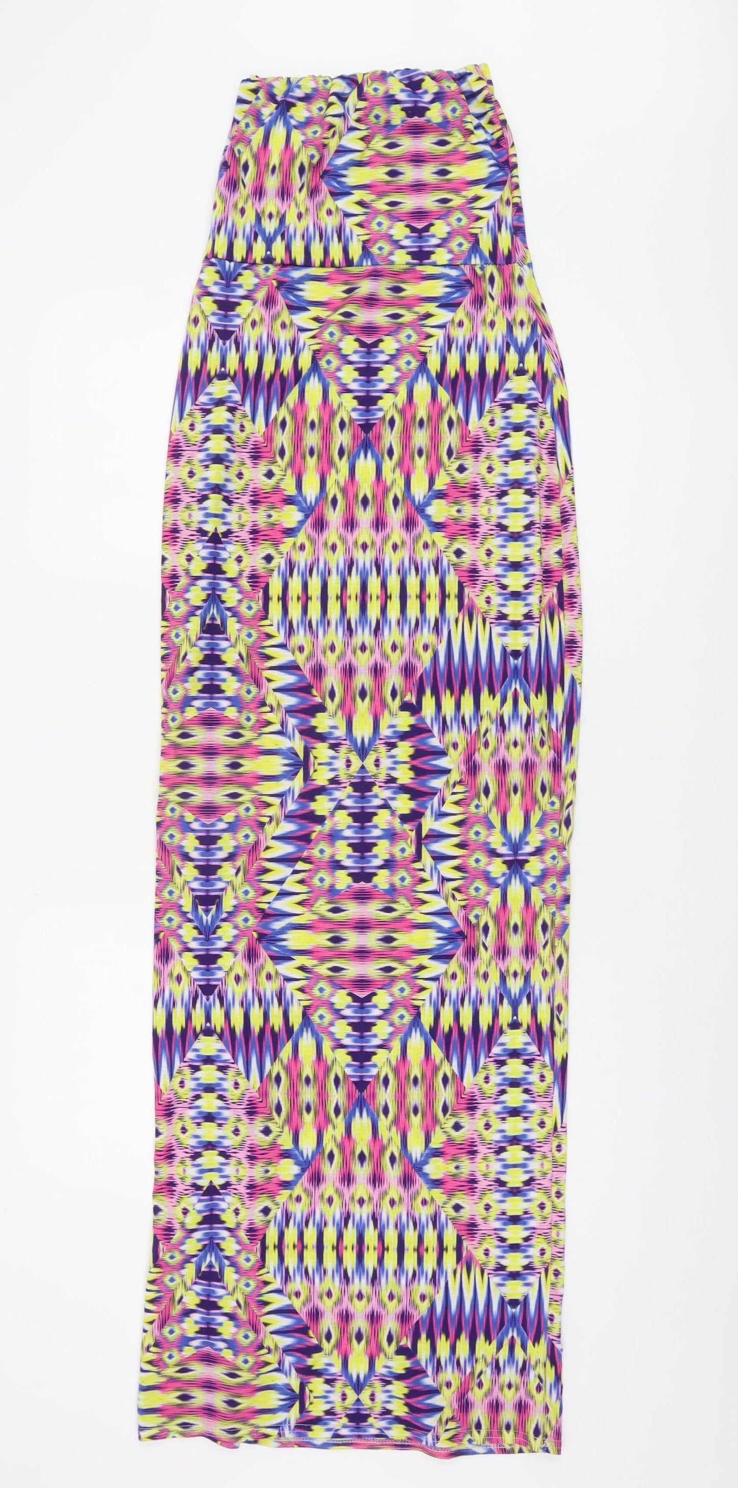 Boohoo Women's Geometric Midi Dress - Size 8 Multicolour