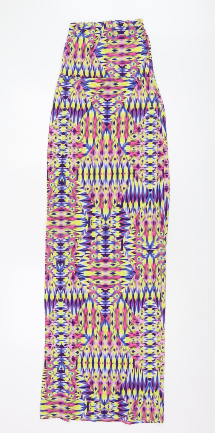 Boohoo Women's Geometric Midi Dress - Size 8 Multicolour