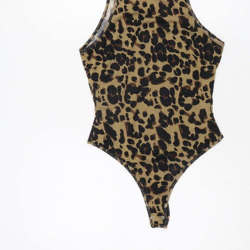 NAANAA Women's Brown Animal Print Bodysuit - Size 10, Party Perfect