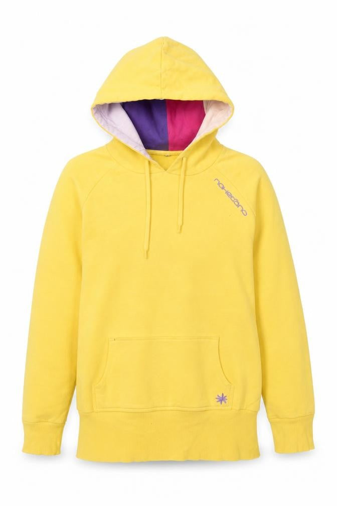 Front view of Naketano Women's Yellow M Pullover Hoodie
