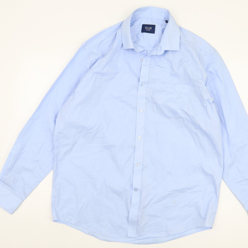 Fellini Men's Blue Button-Up Shirt, Long Sleeve