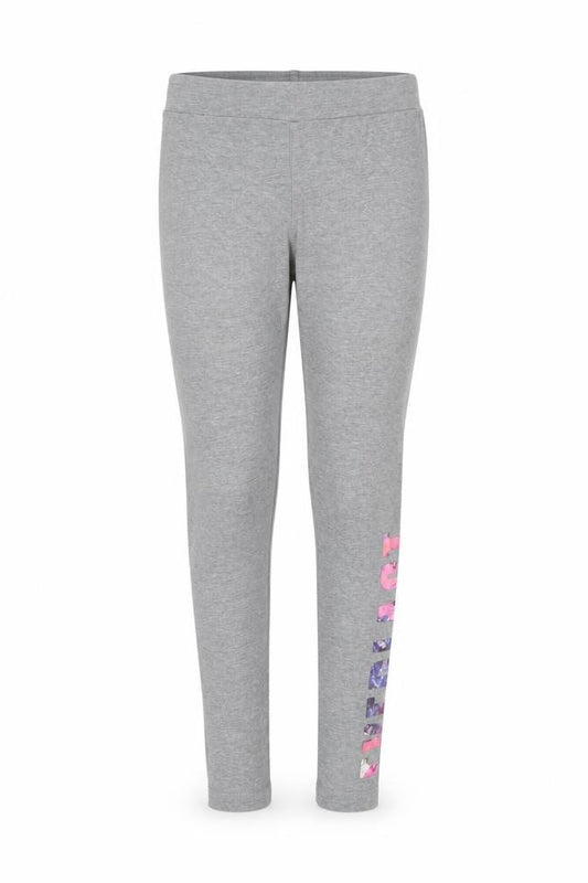 Front view of Everlast girls’ grey leggings 7-8 years elastic waist