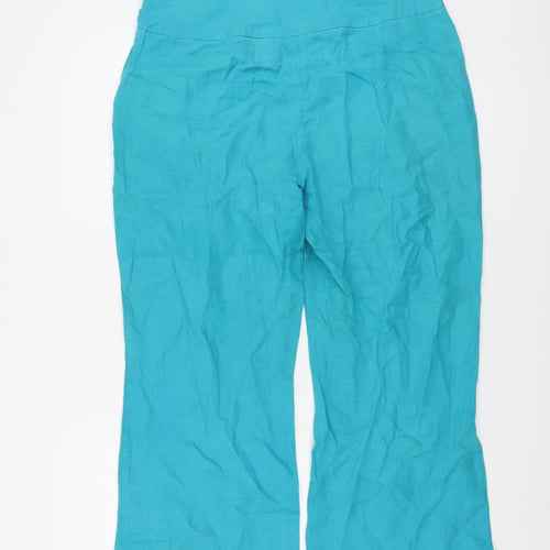 Marks and Spencer Women’s Blue Linen Slim Trousers
