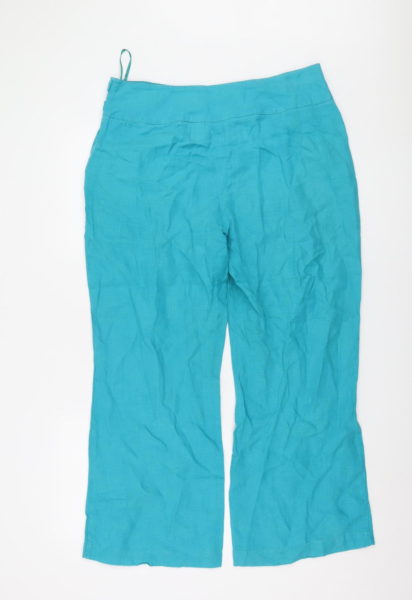 Marks and Spencer Women’s Blue Linen Slim Trousers