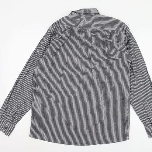 Bar Harbour Men's Black Striped Button-Up Shirt M