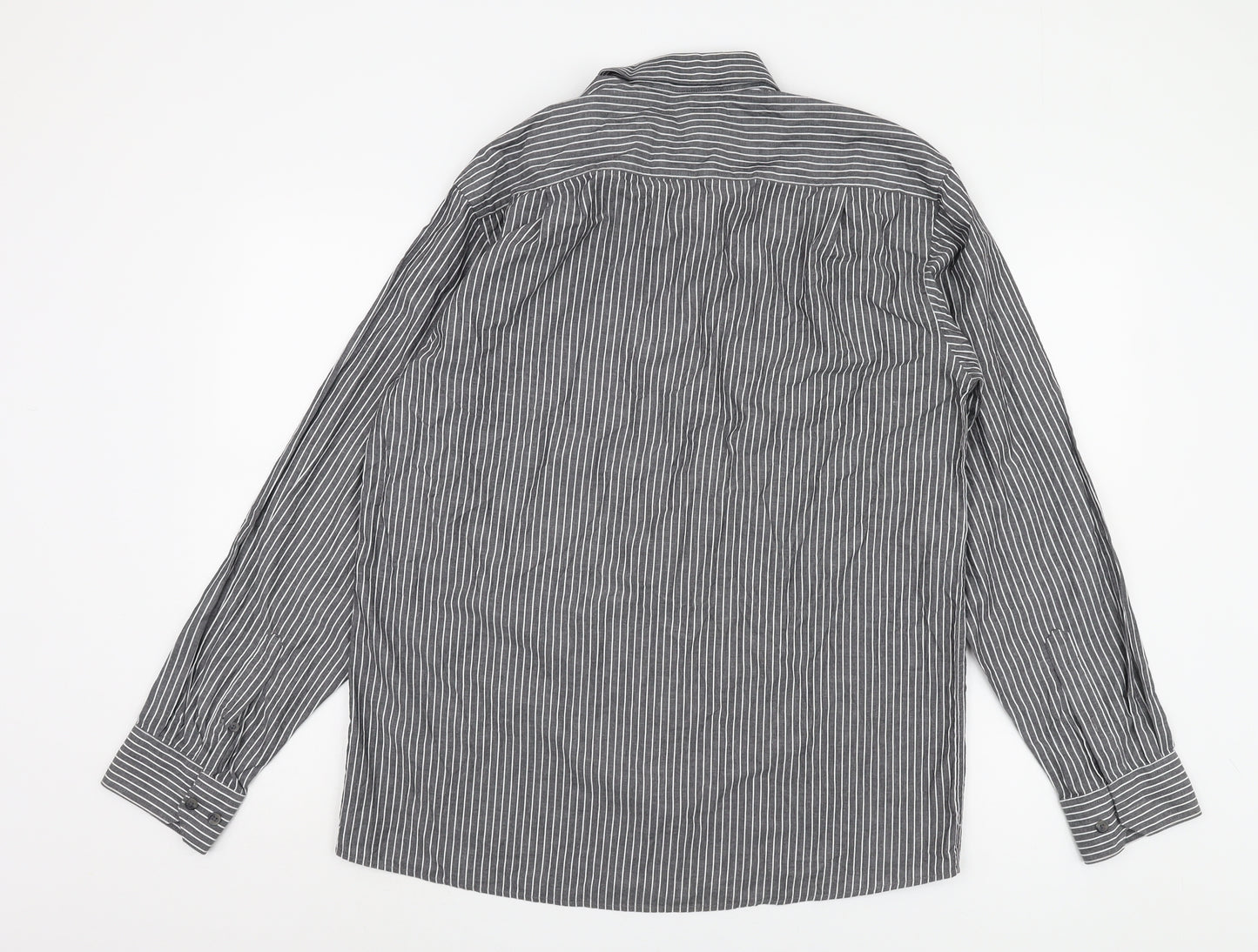 Bar Harbour Men's Black Striped Button-Up Shirt M