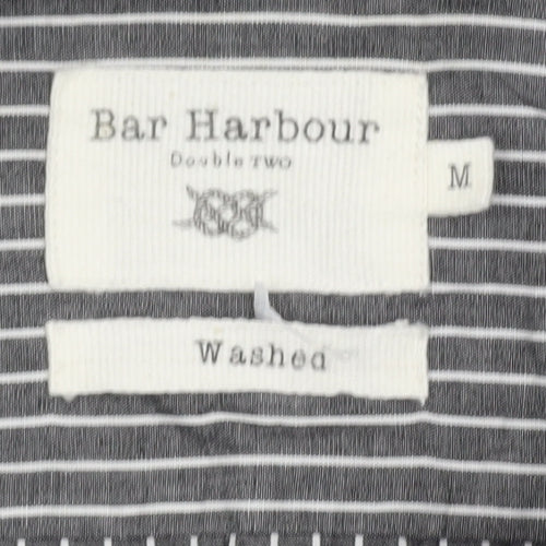 Bar Harbour Men's Black Striped Button-Up Shirt M