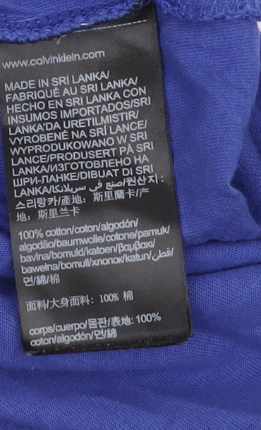 Calvin Klein Boys Blue T-Shirt, Size 12-13 Years, Logo Accent