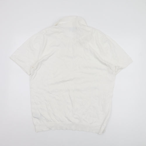 Next Men's White Polo Shirt Size L Cotton Casual