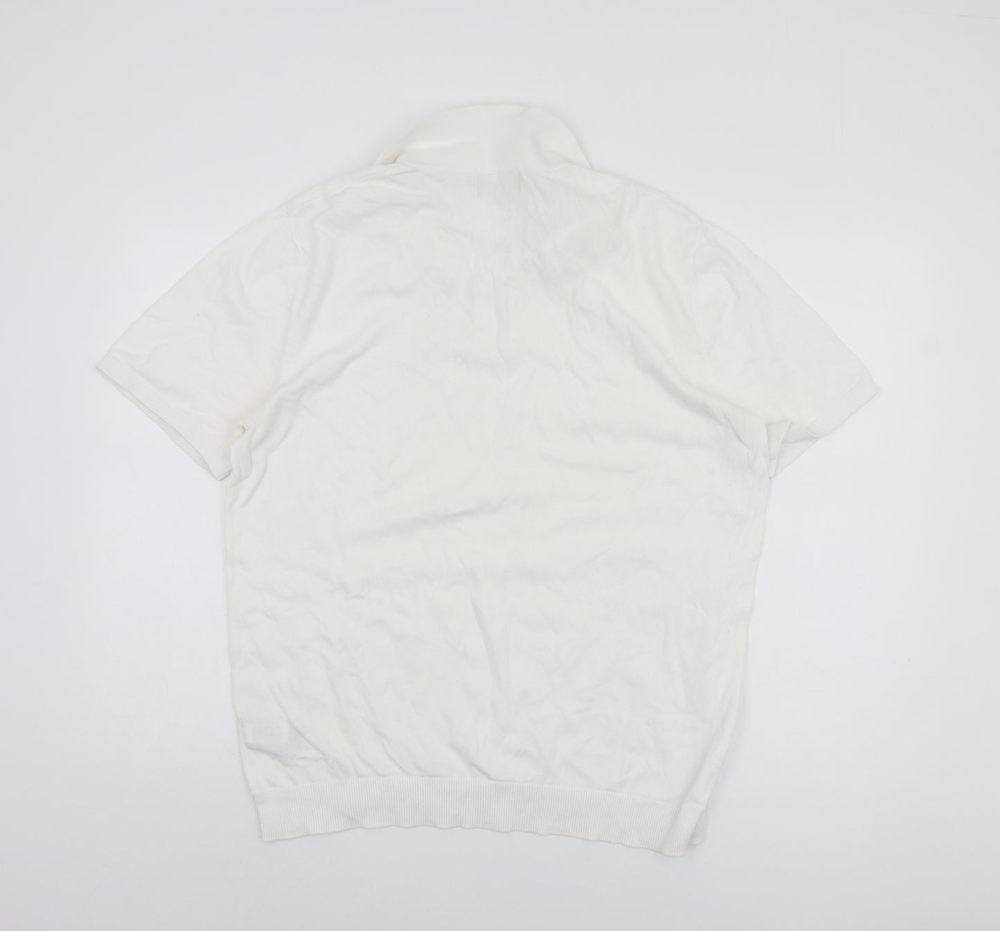 Next Men's White Polo Shirt Size L Cotton Casual