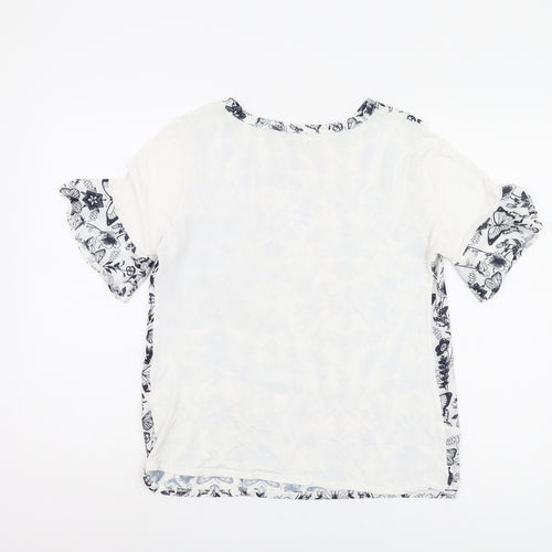 Next Women White Butterfly Print Top Size 12