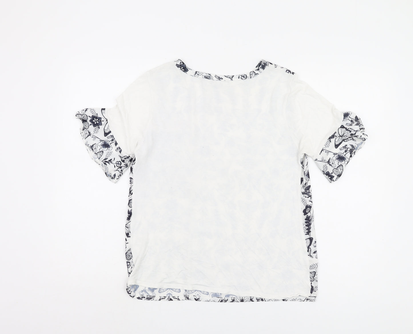 Next Women White Butterfly Print Top Size 12