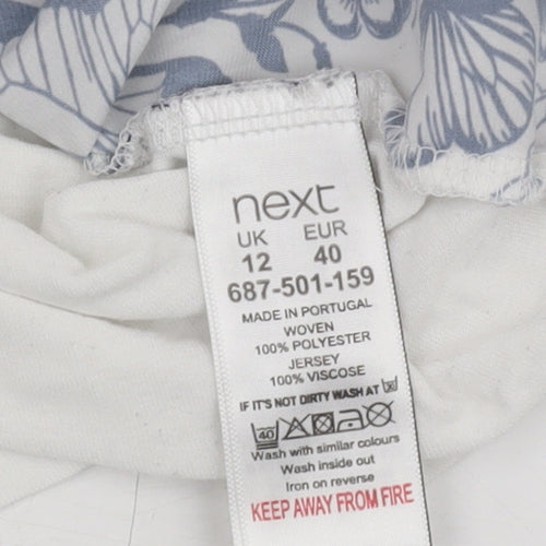 Next Women White Butterfly Print Top Size 12