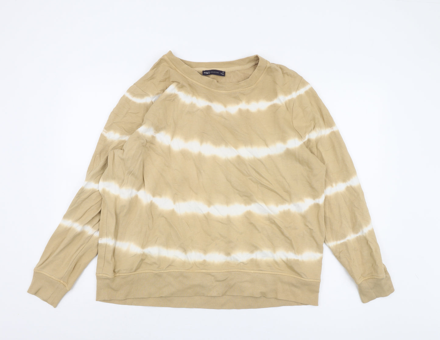 Marks and Spencer Women's Beige Tie-Dye Sweatshirt Size 20