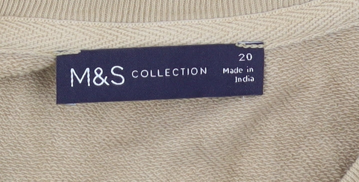 Marks and Spencer Women's Beige Tie-Dye Sweatshirt Size 20