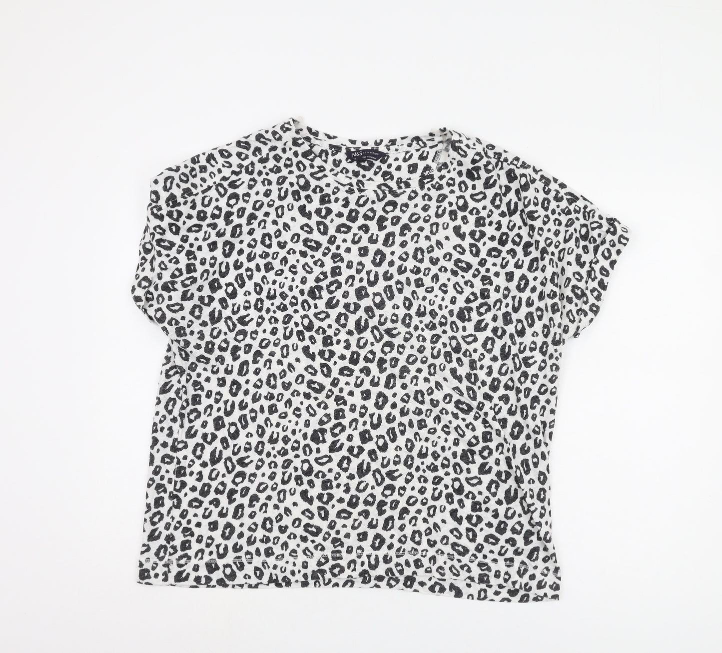Marks and Spencer Women's Black Animal Print T-Shirt