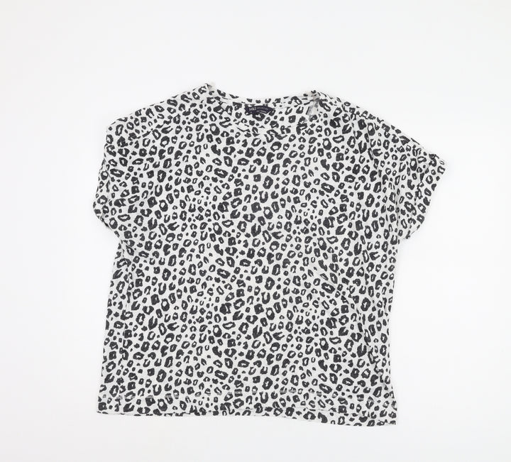 Marks and Spencer Women's Black Animal Print T-Shirt
