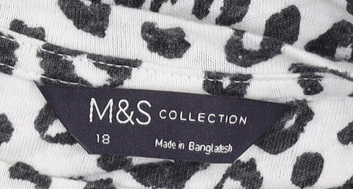 Marks and Spencer Women's Black Animal Print T-Shirt