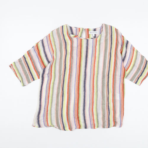 Warehouse Women's Multicoloured Striped T-Shirt, Size 6