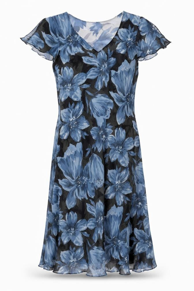 CASAMIA XCLUSIVE Women's Blue Floral Dress Size 12